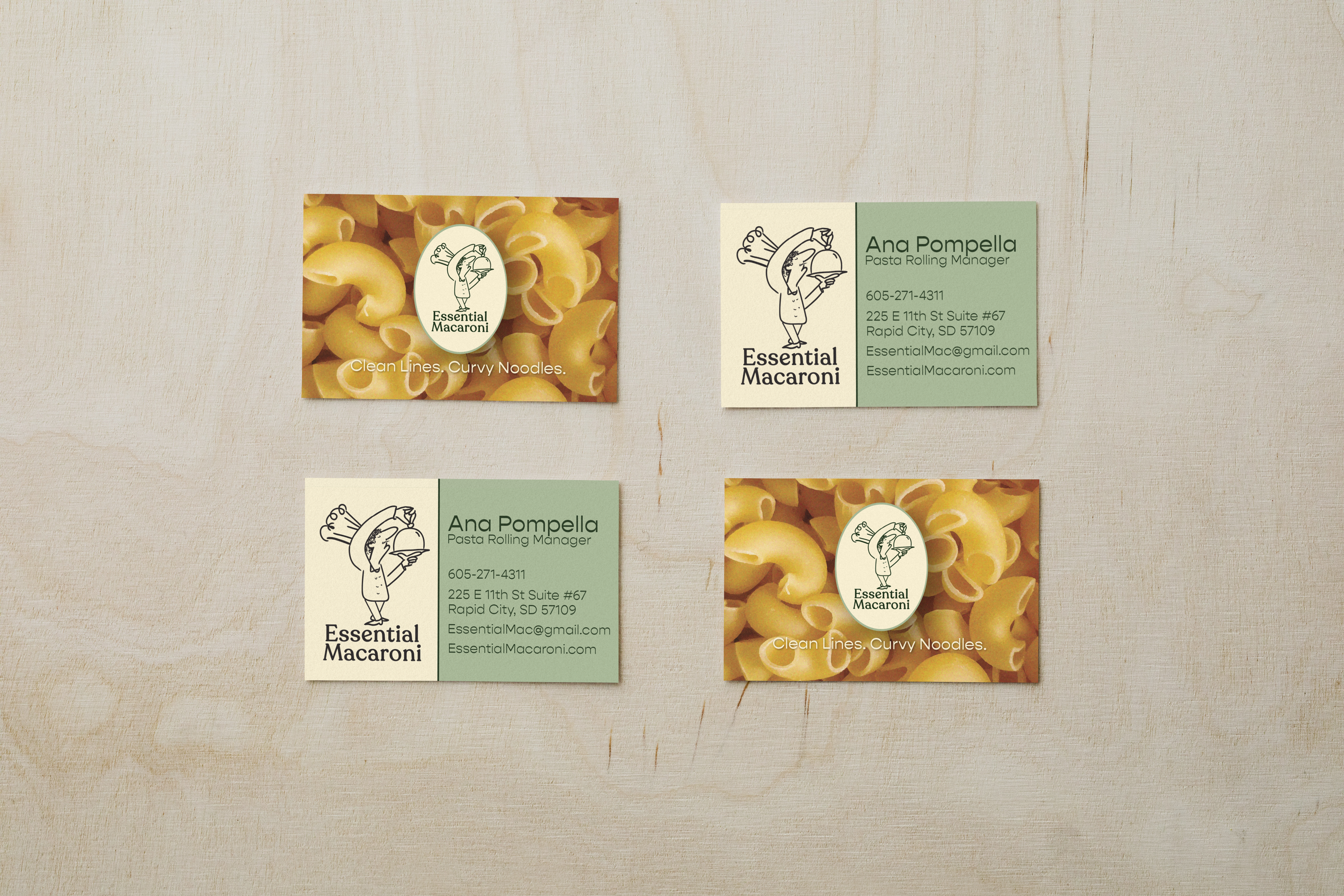 Essential Macaroni brand identity mockup
